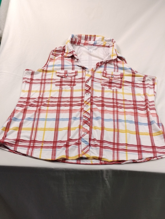 Market & Spruce Tops - Market & Spruce Womens Sleeveless Plaid Button-Up Shirt Size 2X